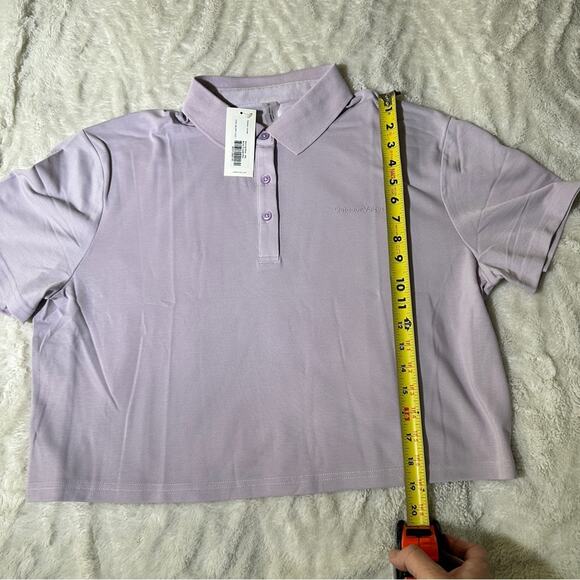 Outdoor Voices Size XXL Lavender Birdie Crop Polo Shirt NWT Yoga Golf Top - Picture 7 of 11